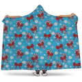 Christmas Party Knitted Pattern Print Hooded Blanket