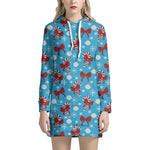 Christmas Party Knitted Pattern Print Hoodie Dress