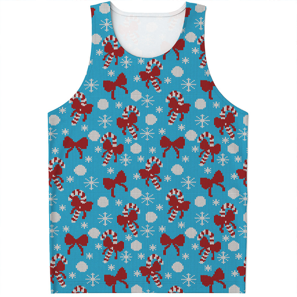 Christmas Party Knitted Pattern Print Men's Tank Top