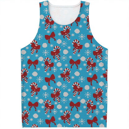 Christmas Party Knitted Pattern Print Men's Tank Top