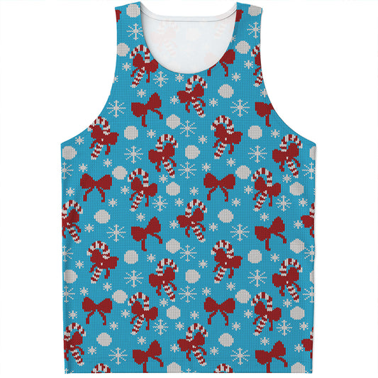 Christmas Party Knitted Pattern Print Men's Tank Top