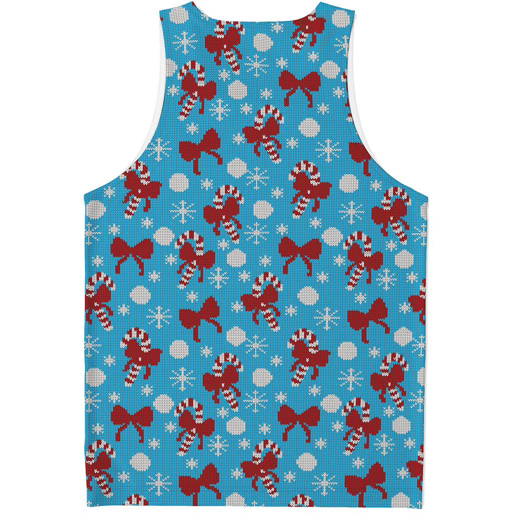 Christmas Party Knitted Pattern Print Men's Tank Top