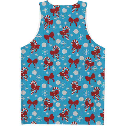 Christmas Party Knitted Pattern Print Men's Tank Top