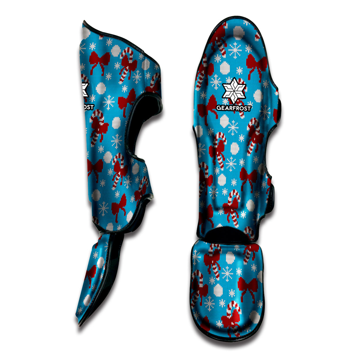 Christmas Party Knitted Pattern Print Muay Thai Shin Guard