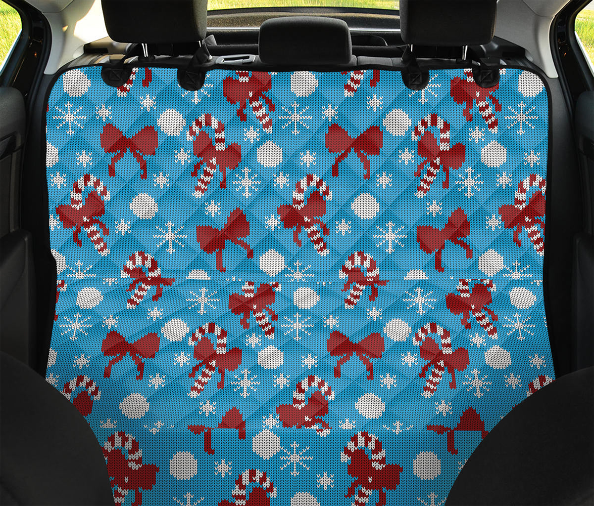 Christmas Party Knitted Pattern Print Pet Car Back Seat Cover