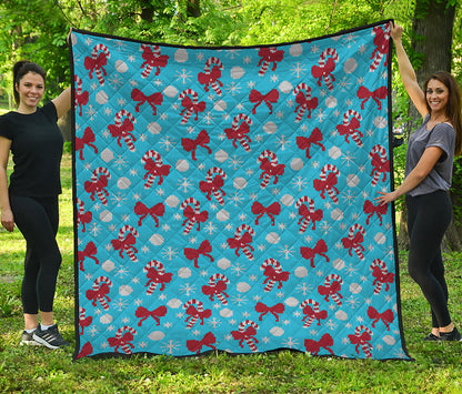 Christmas Party Knitted Pattern Print Quilt