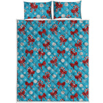 Christmas Party Knitted Pattern Print Quilt Bed Set