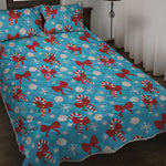 Christmas Party Knitted Pattern Print Quilt Bed Set