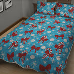 Christmas Party Knitted Pattern Print Quilt Bed Set