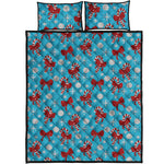 Christmas Party Knitted Pattern Print Quilt Bed Set