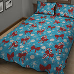 Christmas Party Knitted Pattern Print Quilt Bed Set
