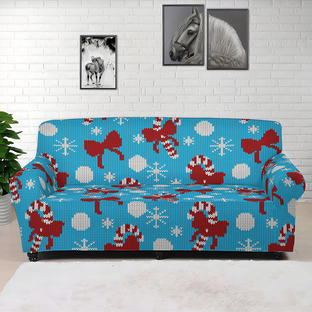 Christmas Party Knitted Pattern Print Sofa Cover