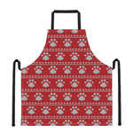 Christmas Paw Knitted Pattern Print Apron