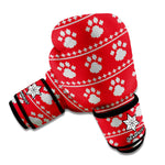 Christmas Paw Knitted Pattern Print Boxing Gloves