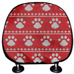 Christmas Paw Knitted Pattern Print Car Headrest Covers