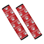 Christmas Paw Knitted Pattern Print Car Seat Belt Covers