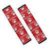 Christmas Paw Knitted Pattern Print Car Seat Belt Covers