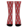 Christmas Paw Knitted Pattern Print Crew Socks