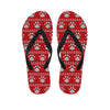 Christmas Paw Knitted Pattern Print Flip Flops