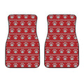 Christmas Paw Knitted Pattern Print Front Car Floor Mats