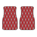 Christmas Paw Knitted Pattern Print Front Car Floor Mats