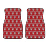 Christmas Paw Knitted Pattern Print Front Car Floor Mats