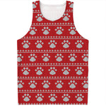 Christmas Paw Knitted Pattern Print Men's Tank Top