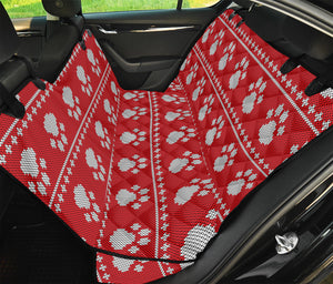 Christmas Paw Knitted Pattern Print Pet Car Back Seat Cover