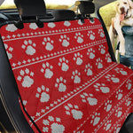 Christmas Paw Knitted Pattern Print Pet Car Back Seat Cover