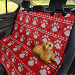 Christmas Paw Knitted Pattern Print Pet Car Back Seat Cover