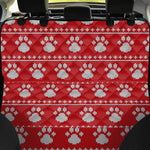 Christmas Paw Knitted Pattern Print Pet Car Back Seat Cover