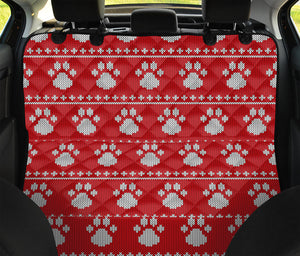 Christmas Paw Knitted Pattern Print Pet Car Back Seat Cover