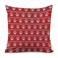 Christmas Paw Knitted Pattern Print Pillow Cover