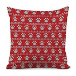 Christmas Paw Knitted Pattern Print Pillow Cover