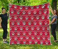 Christmas Paw Knitted Pattern Print Quilt