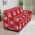 Christmas Paw Knitted Pattern Print Sofa Cover