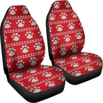 Christmas Paw Knitted Pattern Print Universal Fit Car Seat Covers