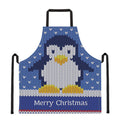Christmas Penguin Knitted Print Apron