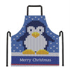 Christmas Penguin Knitted Print Apron