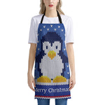 Christmas Penguin Knitted Print Apron