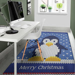 Christmas Penguin Knitted Print Area Rug