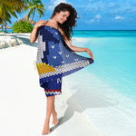 Christmas Penguin Knitted Print Beach Sarong Wrap