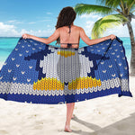 Christmas Penguin Knitted Print Beach Sarong Wrap
