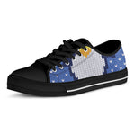 Christmas Penguin Knitted Print Black Low Top Shoes 