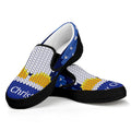 Christmas Penguin Knitted Print Black Slip On Sneakers