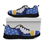 Christmas Penguin Knitted Print Black Sneakers