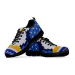 Christmas Penguin Knitted Print Black Sneakers