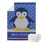 Christmas Penguin Knitted Print Blanket