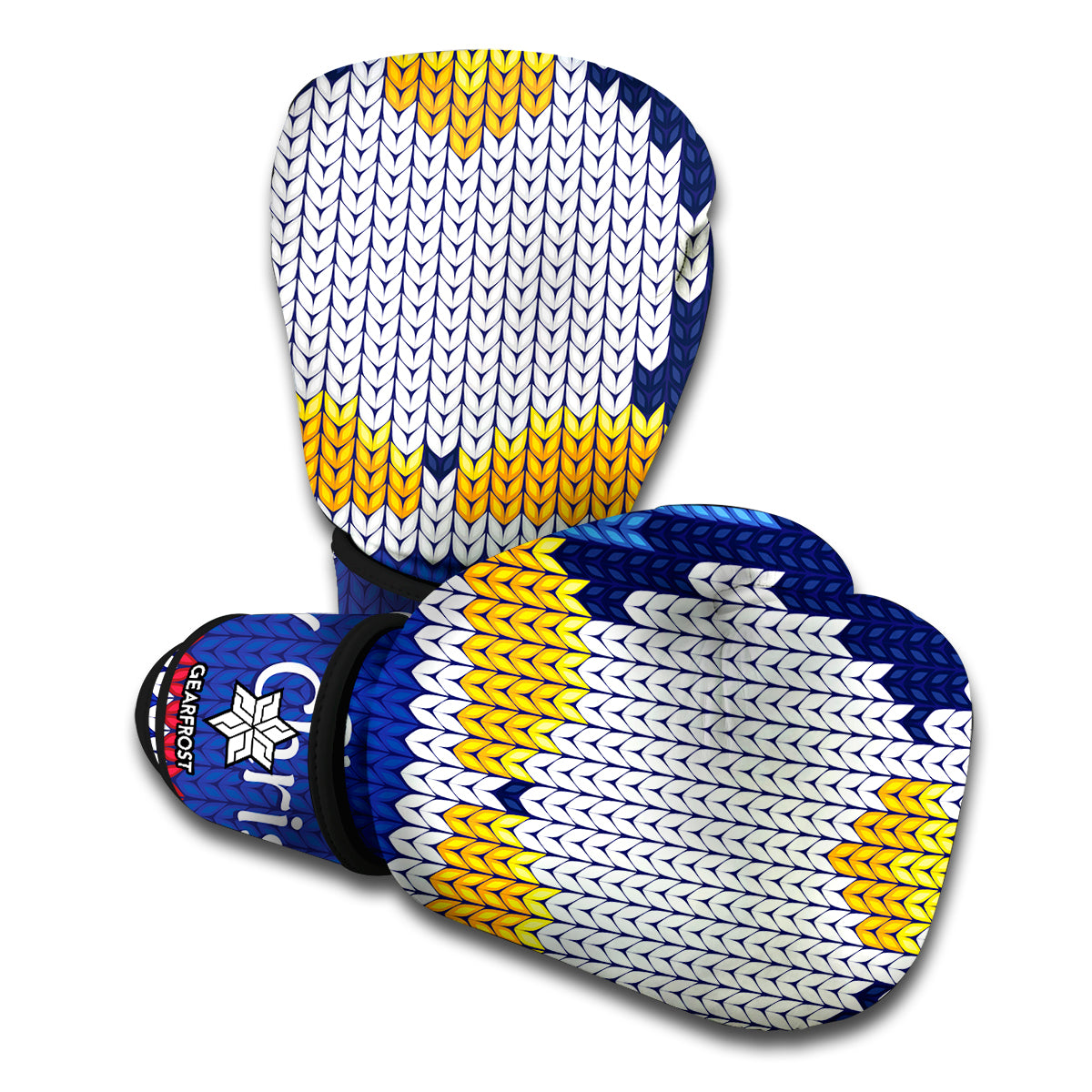 Christmas Penguin Knitted Print Boxing Gloves