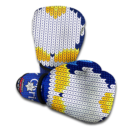 Christmas Penguin Knitted Print Boxing Gloves